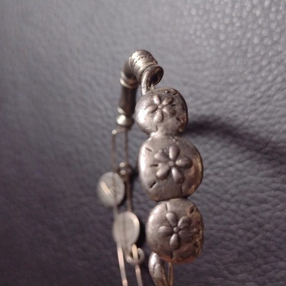 Alex and Ani Jewelry - Alex and Ani Silver Beaded Charm Bracelet adjustable Bangle boho glam